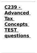 C239 - Advanced Tax Concepts TEST questions and answers