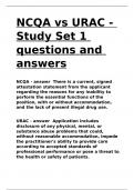 NCQA vs URAC - Study Set 1 questions and answers.