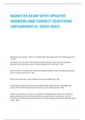 NASM CES EXAM WITH UPDATED  ANSWERS AND CORRECT QUESTIONS  100%GRADED A+ (2024-2025