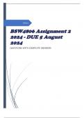 BSW4806 Assignment 2 2024 - DUE 5 August 2024