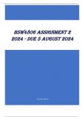 BSW4806 Assignment 2 2024 - DUE 5 August 2024