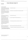   Urinary Elimination Chapter 38    Terms in this set (40)  The nurse is caring for a client who has been experiencing nausea, vomiting, and diarrhea for 3 days. Which urine characteristics does the nurse anticipate?	strongly aromatic, dark amber The nurs