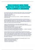 2024 EVOLVE HESI PEDS PRACTICE EXAM QUESTIONS WITH CORRECT ANSWERS