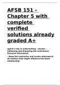 AFSB 151 - Chapter 5 with complete verified solutions already graded A+.