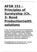 AFSB 151 - Principles of Suretyship (Ch. 3 Bond Production)with solutions