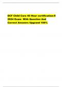 DCF Child Care 40 Hour certification-fl  2024 Exam With Question And  Correct Answers Upgrand 100% Why do childcare professionals observe and screen children? - correct answerSo they can facilitate the  growth and development of every child in their progr