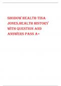 Shodow health-tina  JoneS,health hiStory  with QueStion and  anSwerS PaSS a+ Health History Tips & Tricks: - correct answerTJ Health Interview Student: How will I be evaluated? - correct answerDiana Shadow: In this assignment, you will be  evaluated on yo