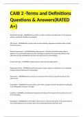 CAIB 2 -Terms and Definitions Questions & Answers(RATED A+)