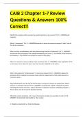 CAIB 2 Chapter 1-7 Review Questions & Answers 100% Correct!!