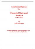 Solutions Manual for Financial Statement Analysis 11th Edition By Subramanyam (All Chapters, 100% Original Verified, A+ Grade)