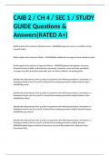 CAIB 2 / CH 4 / SEC 1 / STUDY GUIDE Questions & Answers(RATED A+)