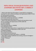 NFPA FINAL EXAM QUESTIONS AND ANSWERS 2024 WITH 100% CORRECT ANSWERS