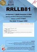 RRLLB81 Assignment 1 (QUIZ COMPLETE ANSWERS) Semester 2 2024 (818607) - DUE 15 August 2024