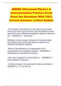 ARDMS Ultrasound Physics &  Instrumentation Practice Exam Set Questions With 100% Correct Answers | Latest Update