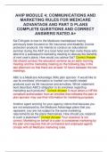 AHIP MODULE 4; COMMUNICATIONS AND MARKETING RULES FOR MEDICARE ADVANTAGE AND PART D PLANS COMPLETE QUESTIONS AND CORRECT ANSWERS RATED A+