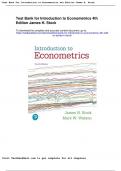 Test Bank for Introduction to Econometrics 4th Edition James H. Stock