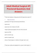 Adult Medical Surgical ATI  Proctored Questions And  Answers