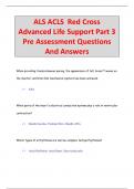 ALS ACLS Red Cross  Advanced Life Support Part 3  Pre Assessment Questions  And Answers