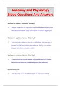 Anatomy and Physiology  Blood Questions And Answers