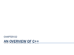 Basics of C++