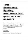 TIMS Emergency lighting awareness test questions and answers