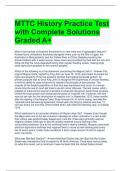 MTTC History Practice Test with Complete Solutions Graded A+