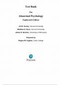 Test Bank - Abnormal Psychology, 18th Edition (Hooley, 2019)