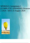 MNM2615 Assignment 1 (COMPLETE ANSWERS) Semester 2 2024 - DUE 23 August 2024