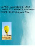 LCP4801 Assignment 1 (QUIZ COMPLETE ANSWERS) Semester 2 2024 - DUE 30 August 2024