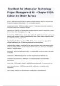  Test Bank for Information Technology Project Management 8th - Chapter 812th Edition by Efraim Turban