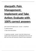 sherpath Pain Management Implement and Take Action; Evaluate with 100- correct answers