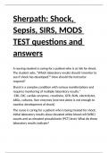 Sherpath Shock, Sepsis, SIRS, MODS TEST questions and answers.