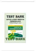 TEST BANK FOR QUICK AND EASY MEDICAL TERMINOLOGY 9TH EDITION BY LEONARD ALL CHAPTERS