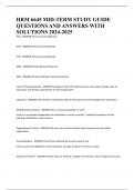 HRM 6645 MID-TERM STUDY GUIDE QUESTIONS AND ANSWERS WITH SOLUTIONS 2024-2025