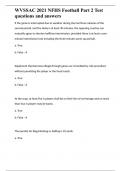 WVSSAC 2021 NFHS Football Part 2 Test questions and answers