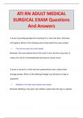 ATI RN ADULT MEDICAL  SURGICAL EXAM Questions  And Answers