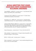 ACOLS  BUNDLED EXAMS WITH GUARANTEED ACCURATE ANSWERS