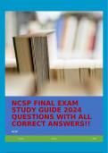 NCSP FINAL EXAM STUDY GUIDE 2024 QUESTIONS WITH ALL CORRECT ANSWERS!!