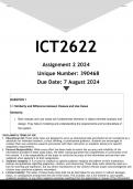 ICT2622 Assignment 2 (ANSWERS) 2024 - DISTINCTION GUARANTEED