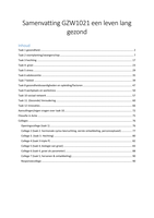 Samenvatting GZW1021 Een leven lang gezond (Taken, college's en FIA) 