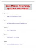 Basic Medical Terminology Questions And Answers