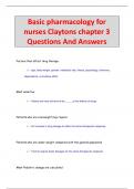 Basic pharmacology for  nurses Claytons chapter 3 Questions And Answers