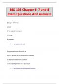 BIO 103 Chapter 6 7 and 8  exam Questions And Answers