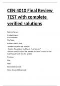 CEN 4010 Final Review TEST with complete verified solutions.