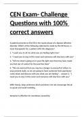 CEN Exam- Challenge Questions with 100- correct answers