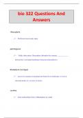 bio 322 Questions And  Answers