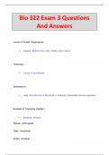 Bio 322 Exam 3 Questions  And Answers