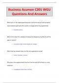 Business Acumen C201 WGU Questions And Answers