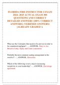 FLORIDA FIRE INSTRUCTOR 1 EXAM  2024- 2025 ACTUAL EXAM 300  QUESTIONS AND CORRECT  DETAILED ANSWERS (100% CORRECT  ANSWERS) (VERIFIED ANSWERS)  |ALREADY GRADED A