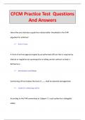 CFCM Practice Test Questions  And Answers